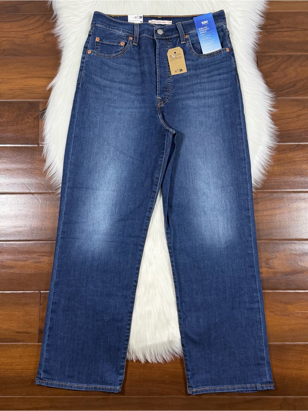 Levi's Women's Size 29 X 27 Ribcage Straight Ankle Denim Jeans Cool Agenda